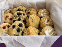 Load image into Gallery viewer, Scone Selection Gift Box - Selection of 12 British Scones with Assorted Flavors