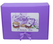 Load image into Gallery viewer, Gift Box -   Raspberry and White Chocolate Heart Shaped Scones in Gift Box with White Mixed Berry Tea
