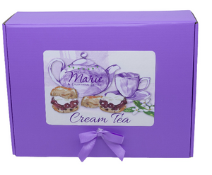 Gift Box -   Raspberry and White Chocolate Heart Shaped Scones in Gift Box with White Mixed Berry Tea