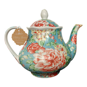 Teapot - Mint Floral Chintz