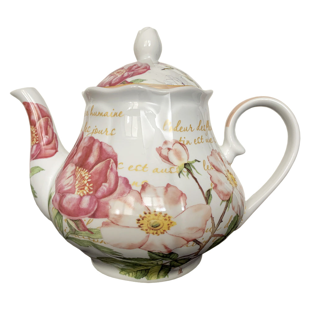 Teapot - Pink Blooms