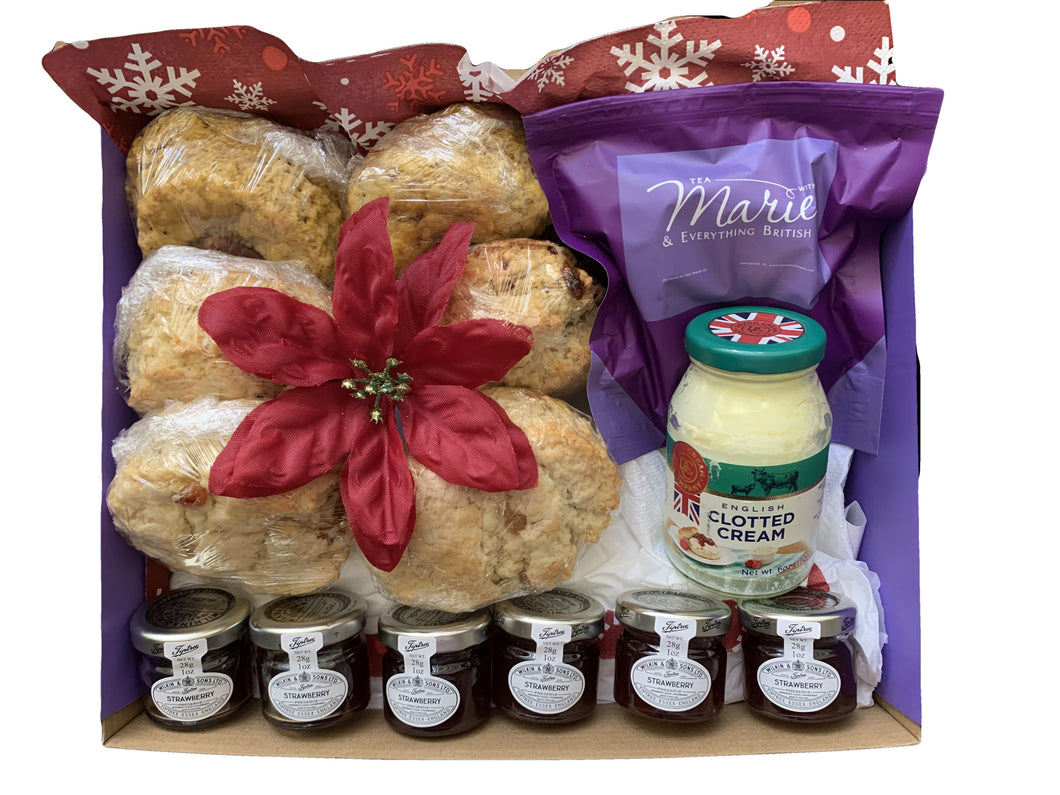 Holiday Cream Tea Gift Box with Authentic Devonshire Clotted Cream